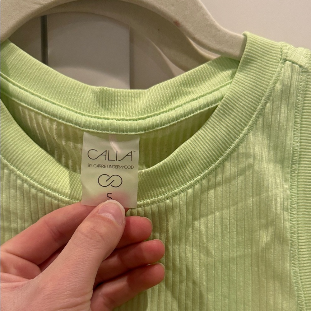 CALIA by Carrie Underwood Light Green Ribbed Top